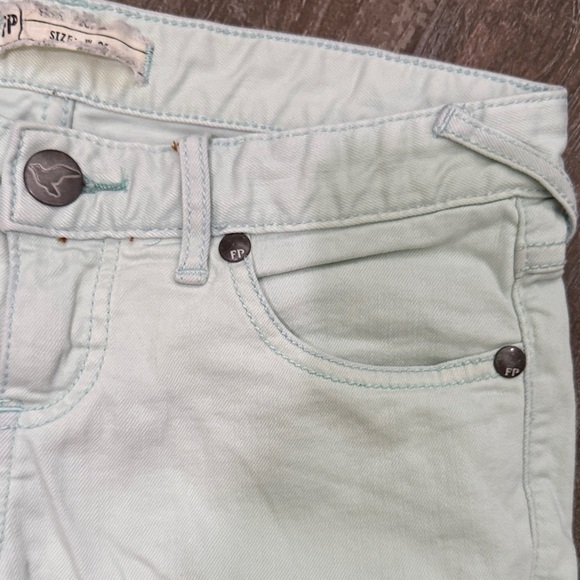 Free People Soft Cream mint Skinny Jeans - Picture 4 of 9